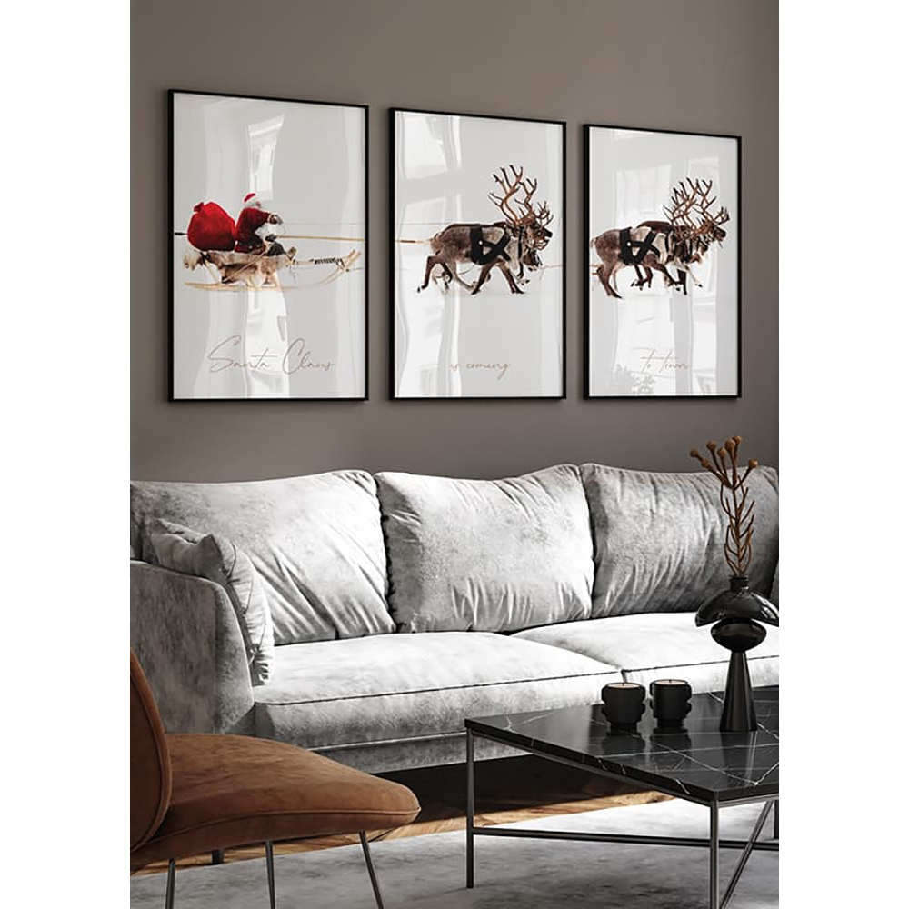 Poster Gallerix Santa Claus And Reindeer Part3