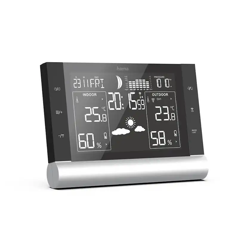 Väderstation Hama Black Line Plus Trådlös Termometer med WiFi & Frostlarm Svart