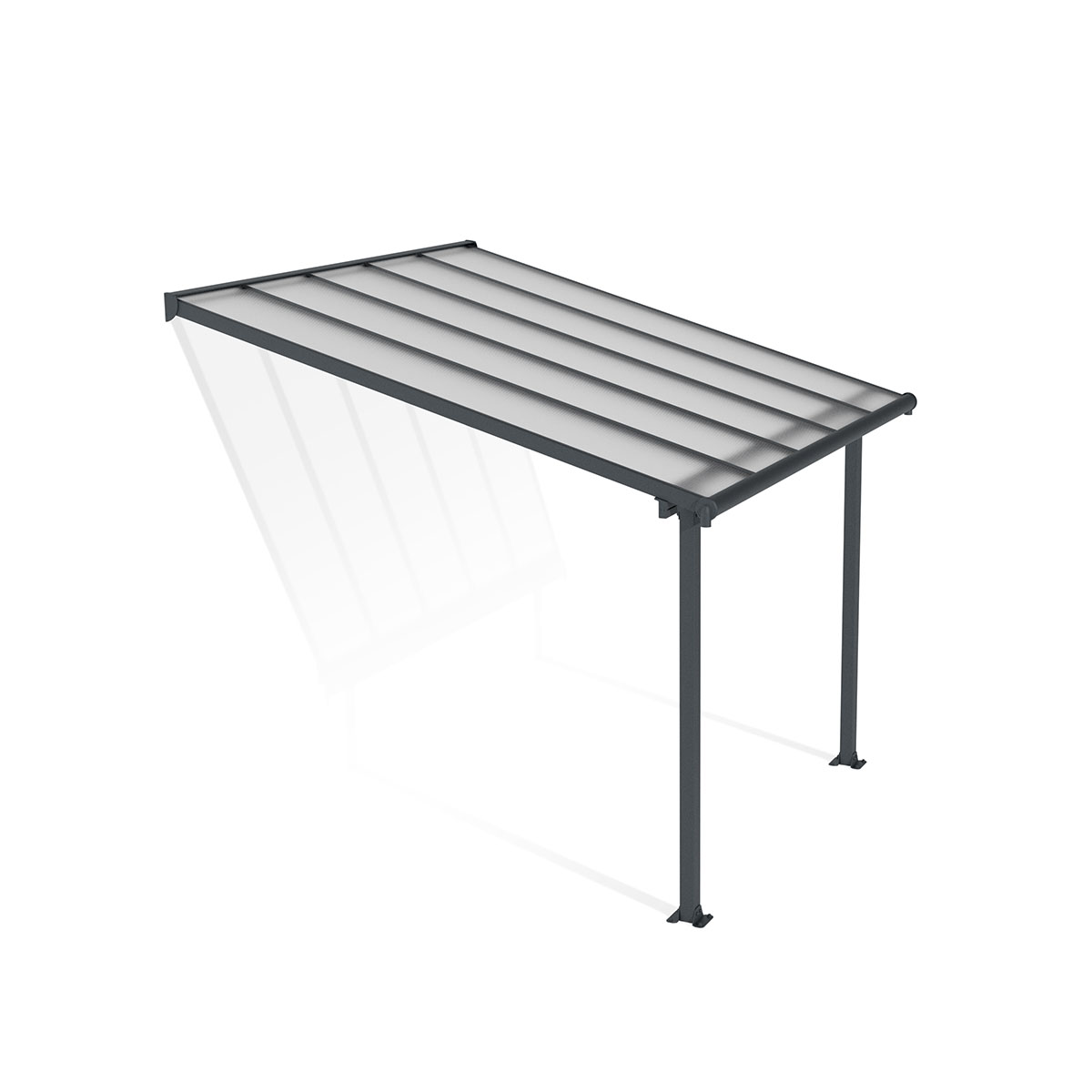 OLYMPIA PATIO COVER 3X3.05 GREY CLEAR 3 x 3 m