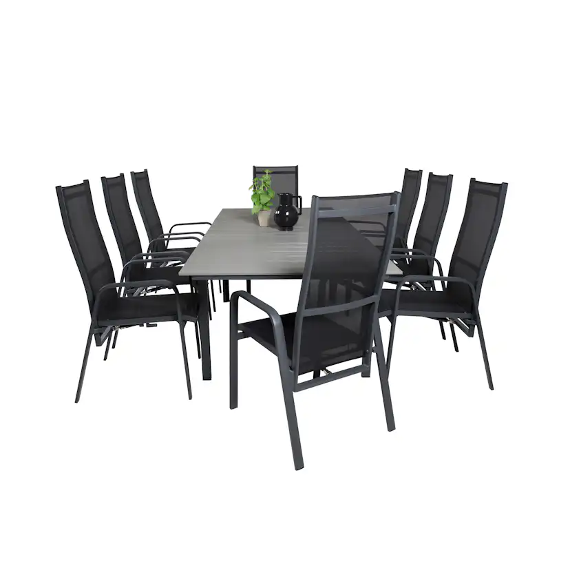 Matgrupp Venture Home Lova 160/240 med 8 Copacabana Stolar
