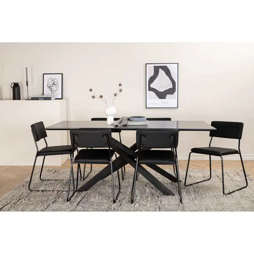 Matgrupp Venture Home med Piata Matbord och 6 Kungshamn Matstolar i Konstläder