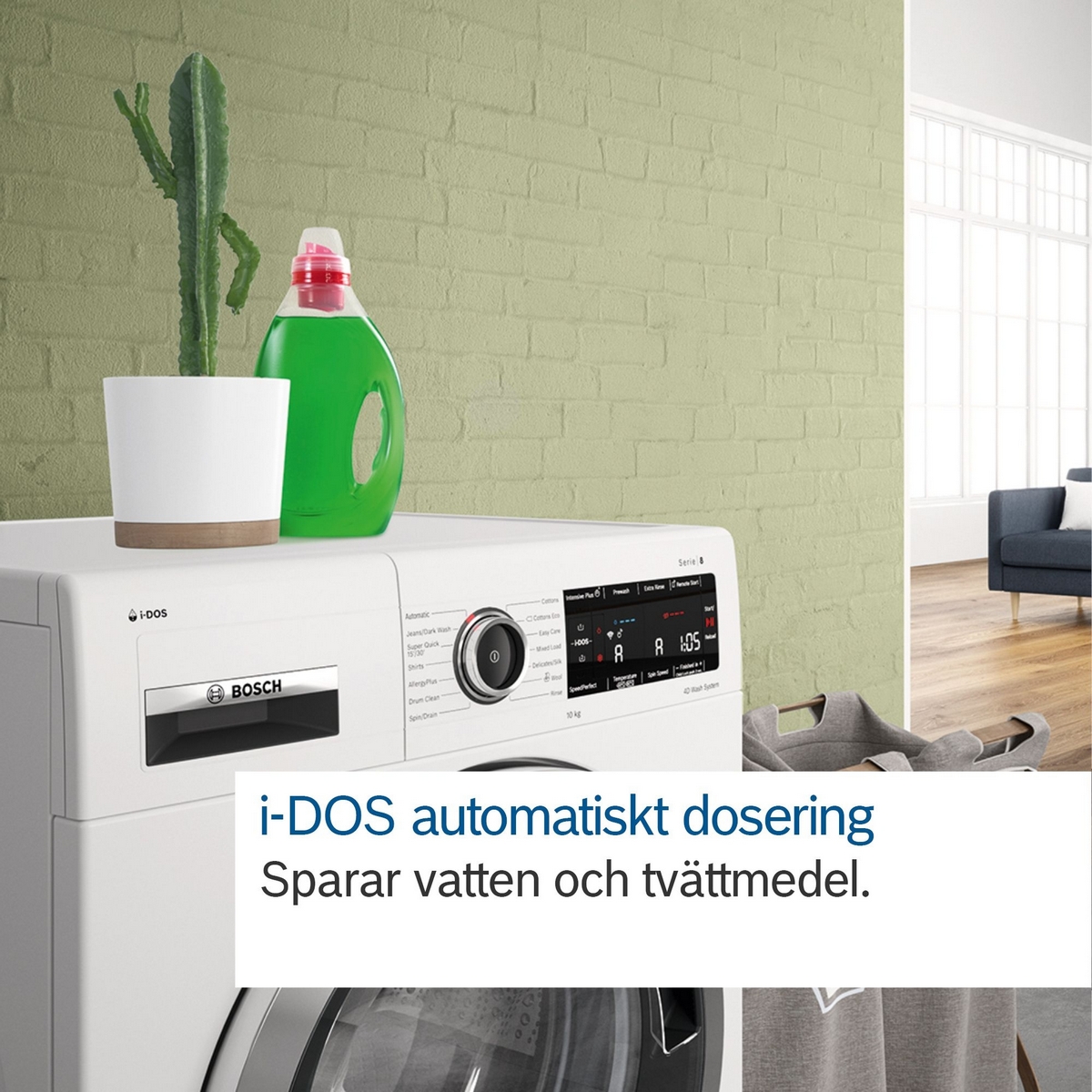Tvättmaskin Bosch WGB244ALSN Serie 8 iDOS 2.0 Ånga Energiklass A