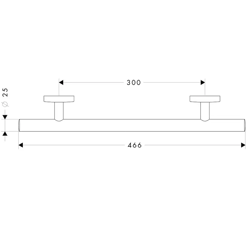 HG Logis badkarsgrepp 300mm, krom Krom