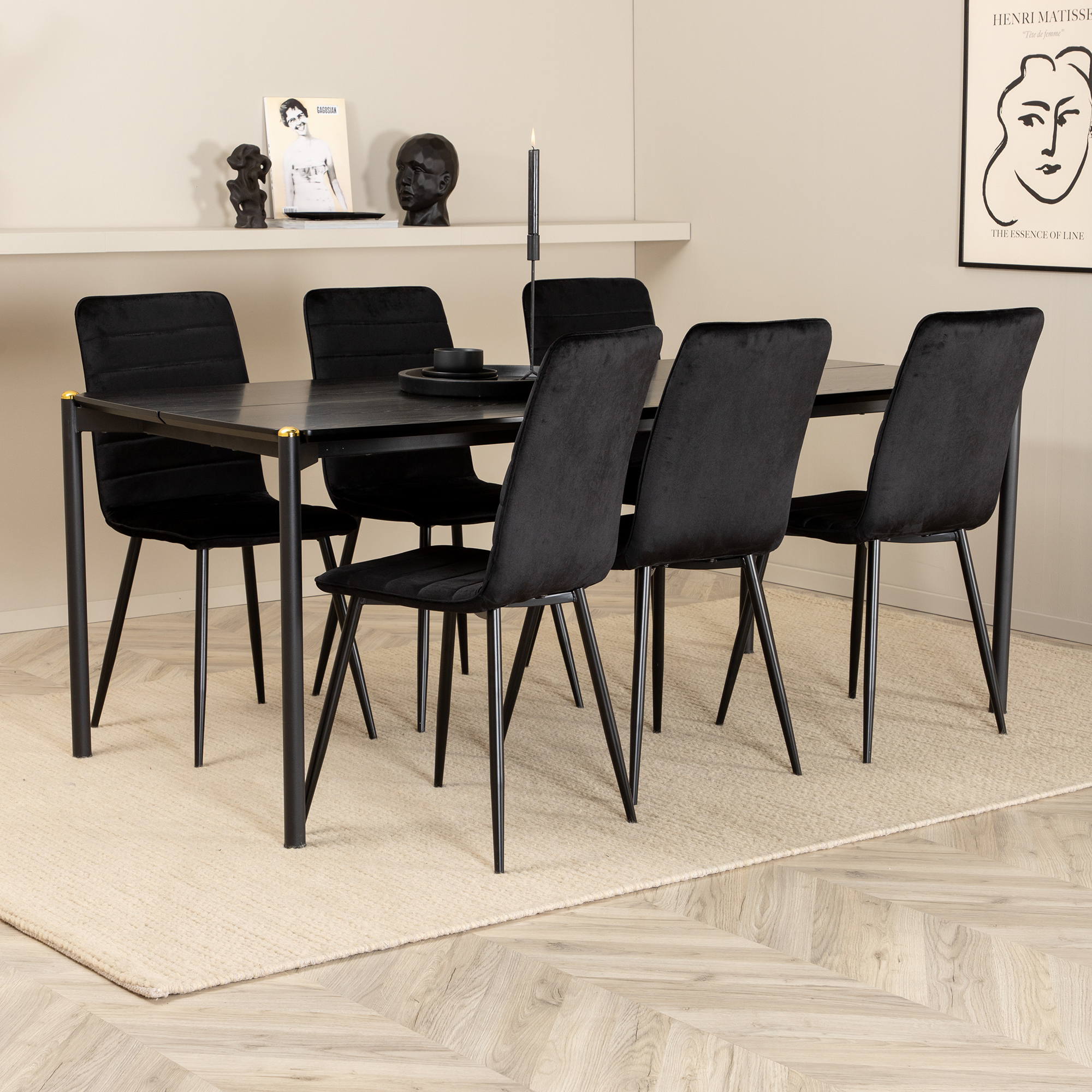 Matgrupp Venture Home Paris med 6 Walerina Stolar