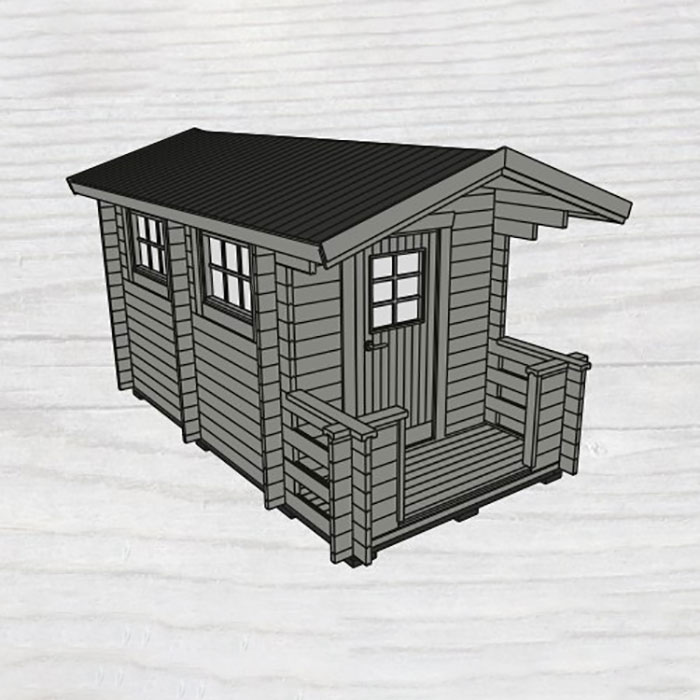 Bastu Baseco Sandsele 7 m² Fristående Bastuhus med Altan & Glasdörr
