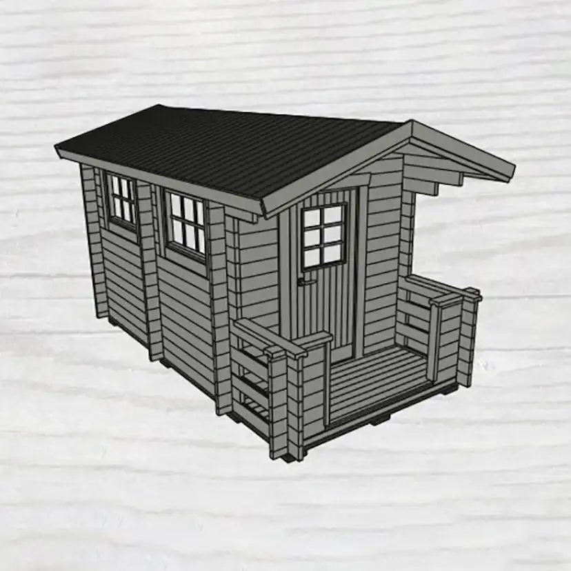 Bastu Baseco Sandsele 7 m² Fristående Bastuhus med Altan & Glasdörr