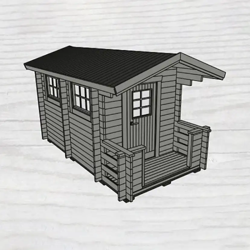 Bastu Baseco Sandsele 7 m² Fristående Bastuhus med Altan & Glasdörr