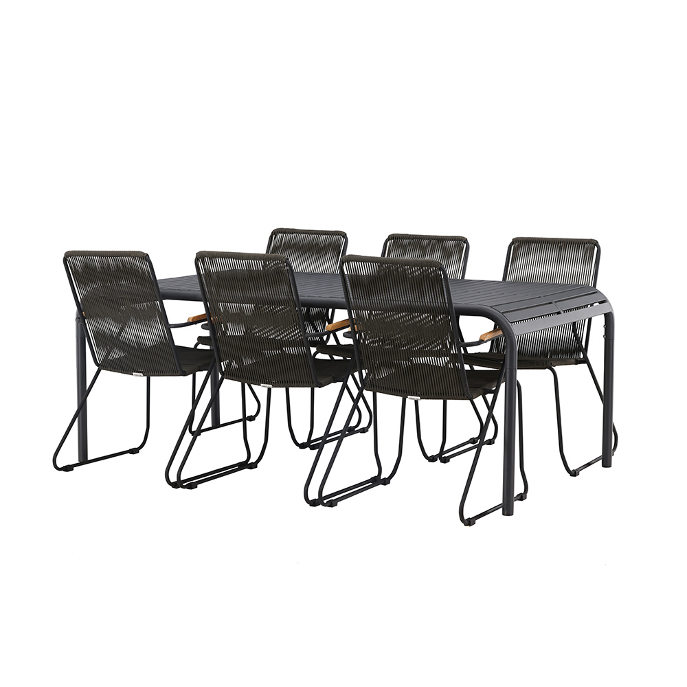 Borneo Diningtable Aluminium - Black / Rectangular 100*200* Svart