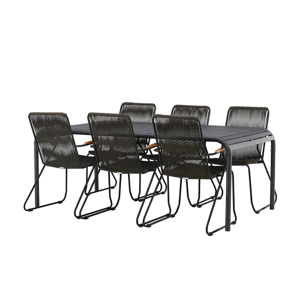Borneo Diningtable Aluminium - Black / Rectangular 100*200* Svart