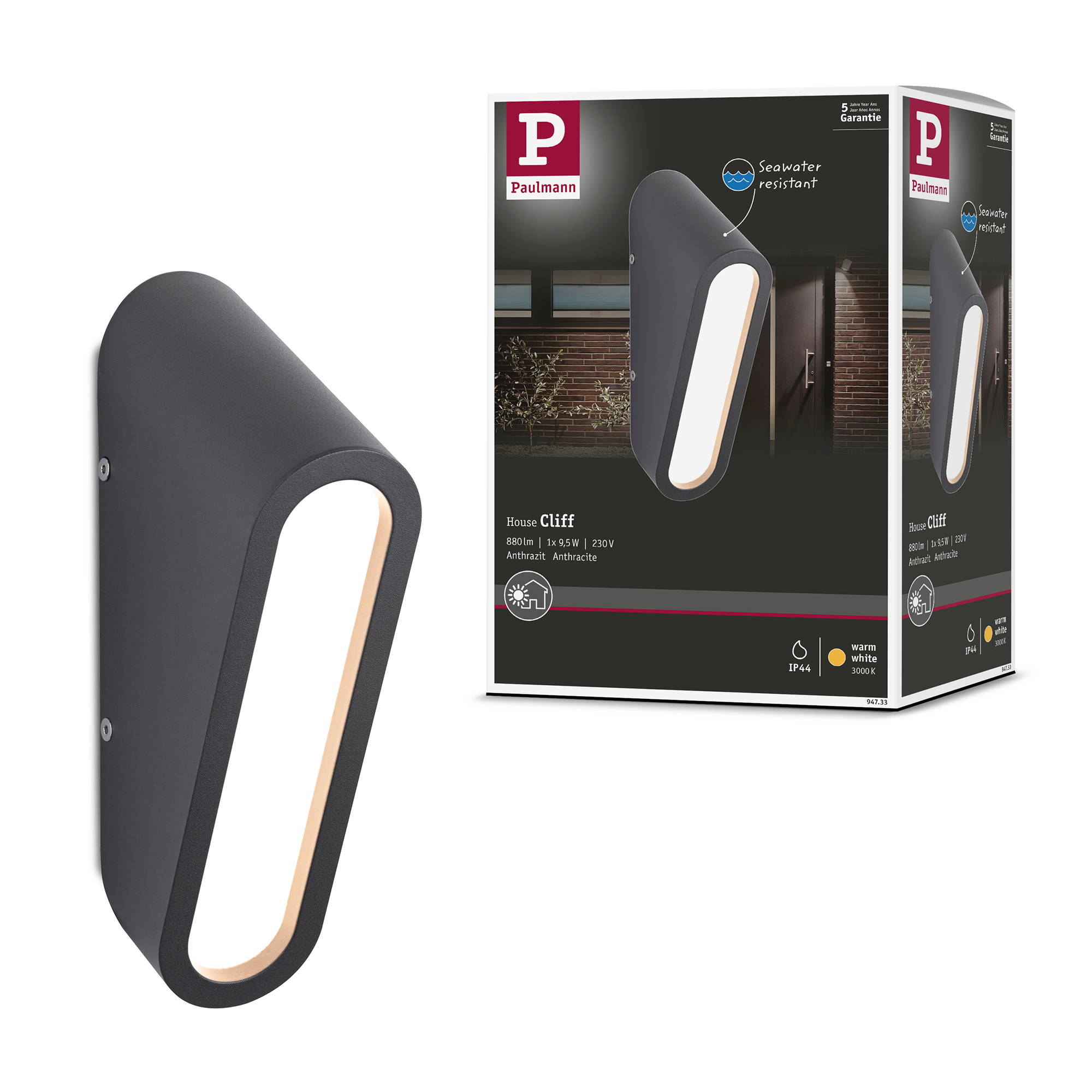 Fasadbelysning LED Paulmann Cliff Seawater Resistant IP44 230V