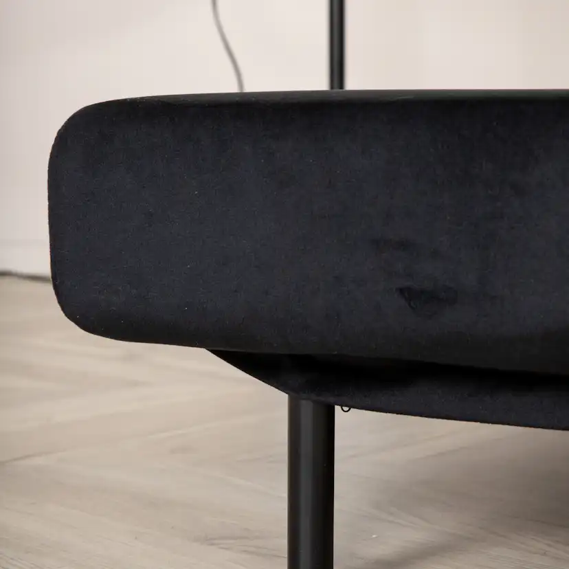 Vicky Folding Bed Single - Black / Black Velvet Svart