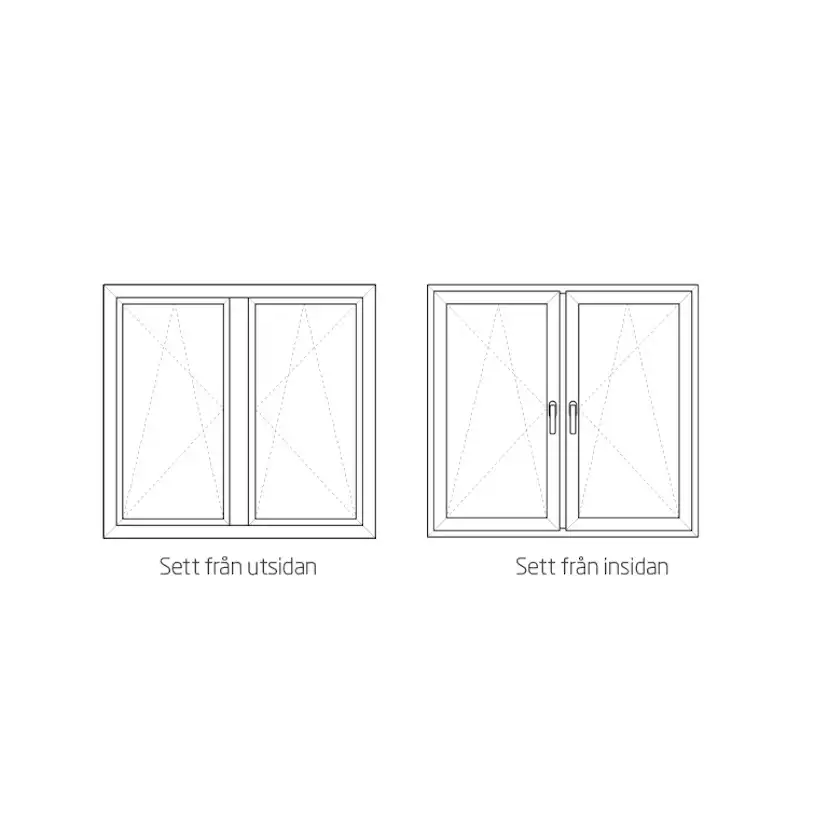Sidohängt Fönster NorDan HelAlu 3-Glas 2-Luft Aluminium