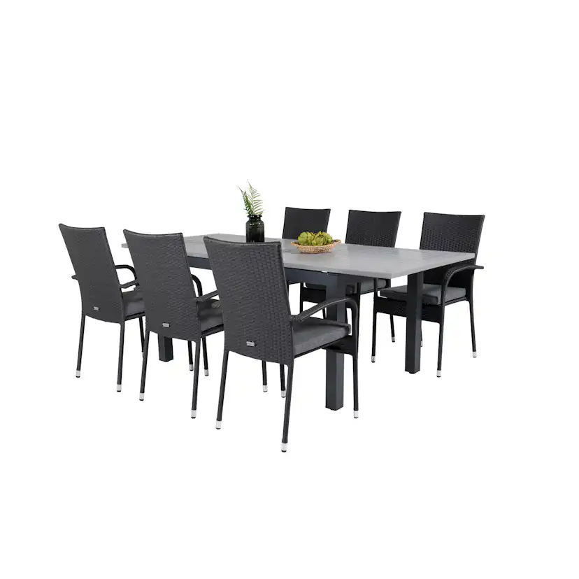 Matgrupp Venture Home Aleyna 160/240 med 6 Asta Stolar