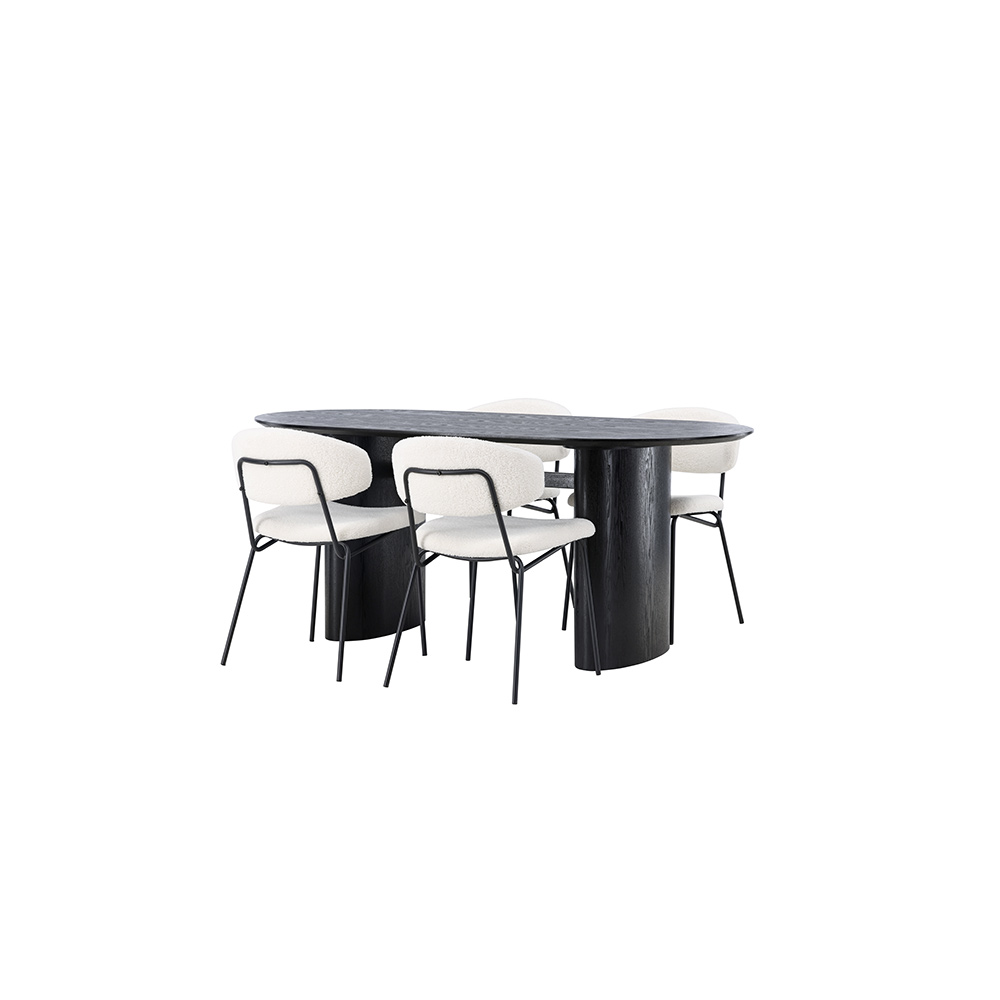 Matgrupp Venture Home Isolde med 4 st Chico stolar
