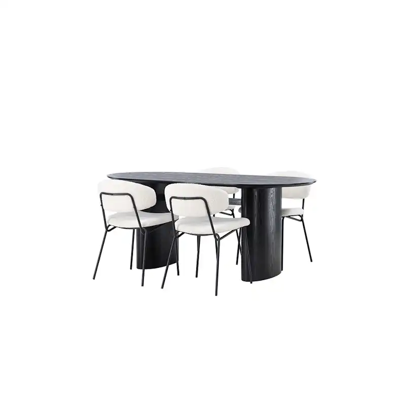 Matgrupp Venture Home Isolde med 4 st Chico stolar