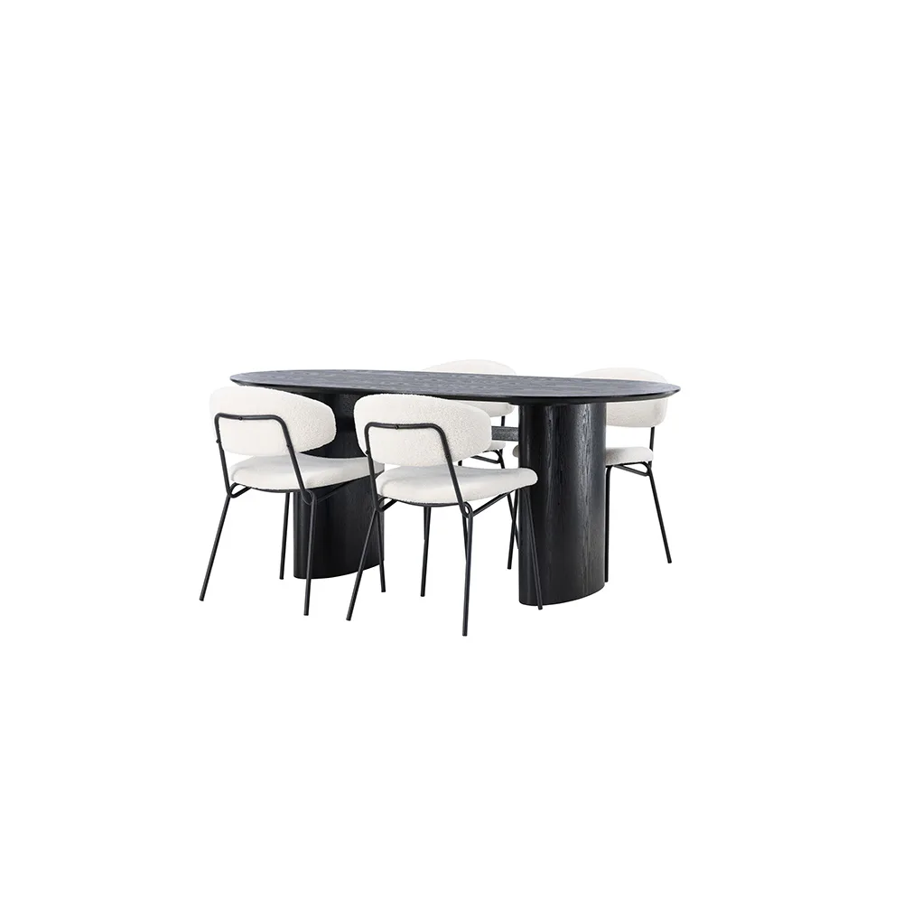 Matgrupp Venture Home Isolde med 4 st Chico stolar