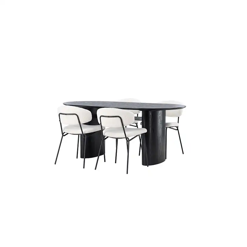 Matgrupp Venture Home Isolde med 4 st Chico stolar