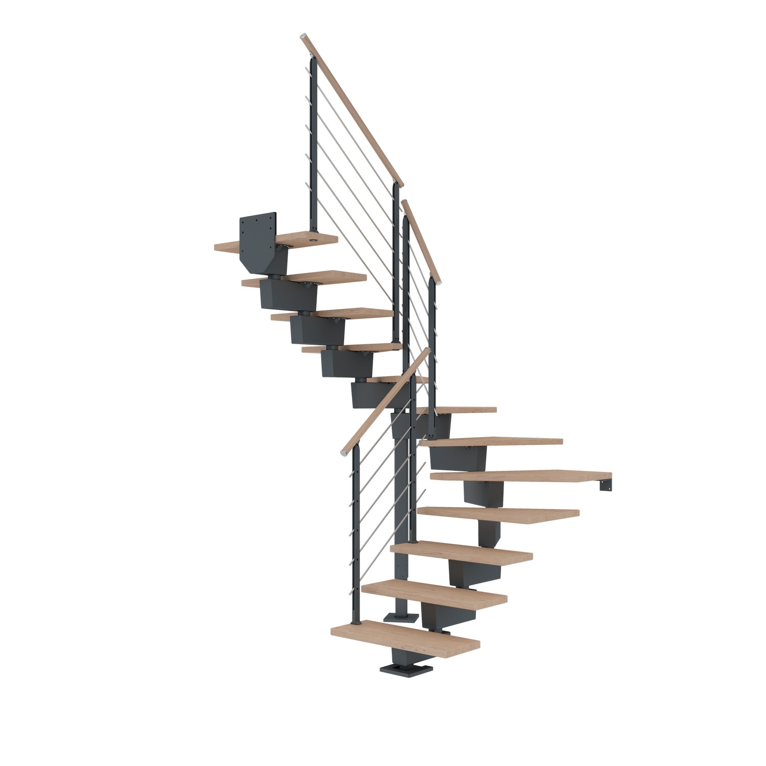 Vinkeltrappa Dolle Dubai Ek Vit Oljad 1/2 Design