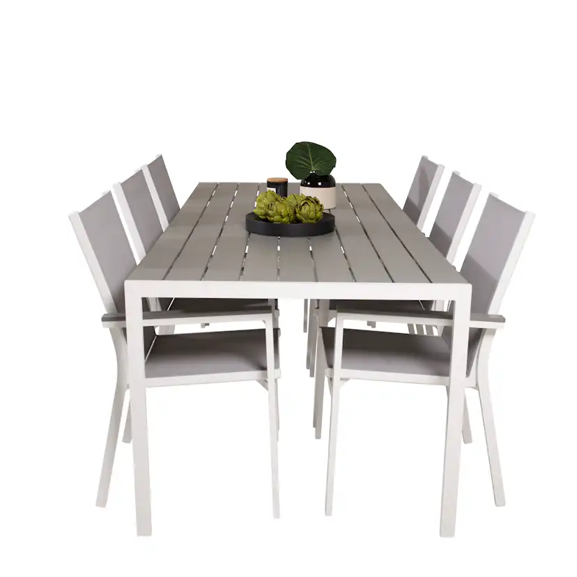 Matgrupp Utomhus Venture Home Bront 205 med 6 Pincy Trädgårdsstolar
