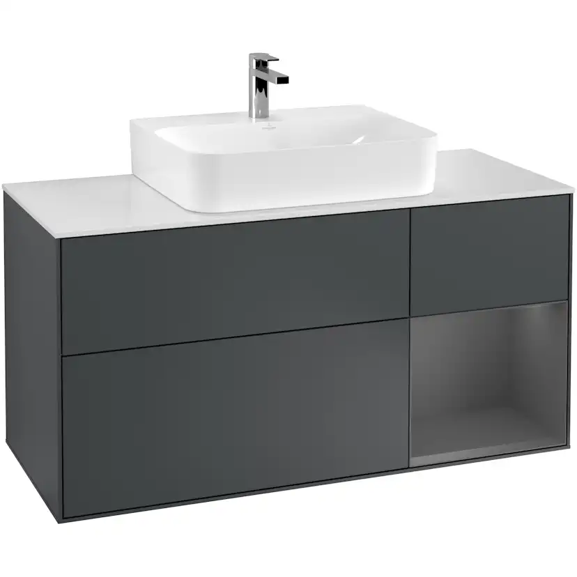 Tvättställsskåp Villeroy & Boch Finion med 3 Lådor Hylla och Bänkskiva för Centrerat Tvättställ
