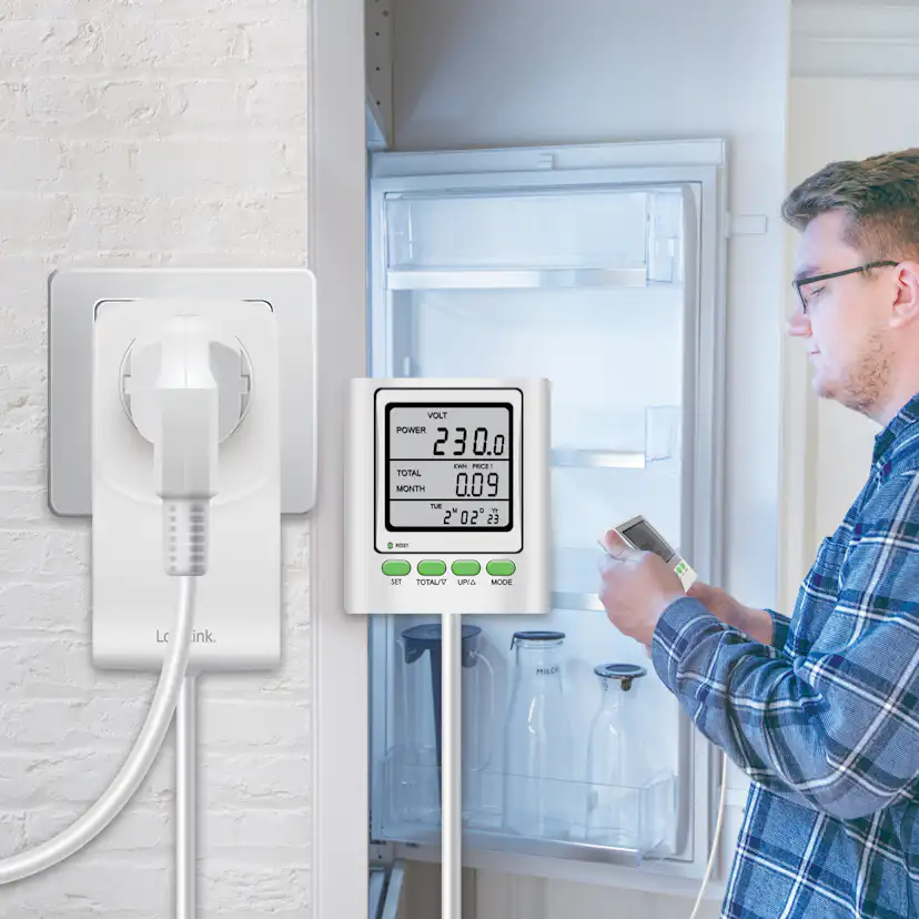 Energimätare LogiLink Med Kostnadsberäkning och Extern Display