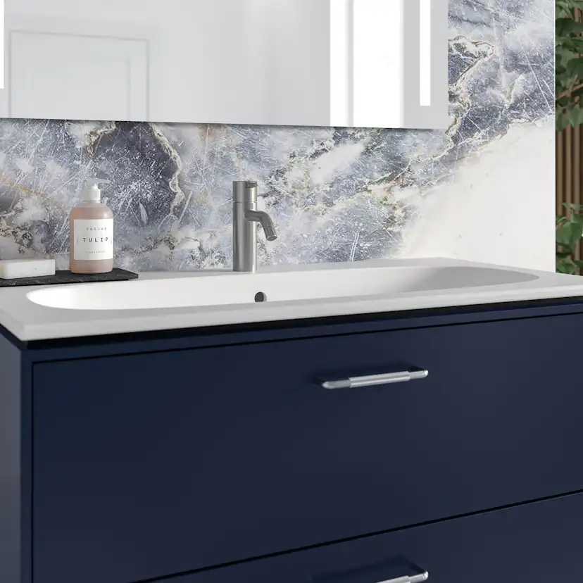 Tvättställsskåp Ifö Sense Art Smal Design med 2 lådor Midnattsblå
