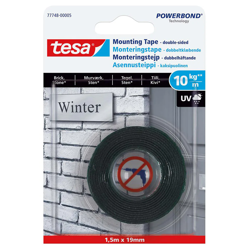 Monteringstejp Tesa Utomhus 1,5M x 19 mm