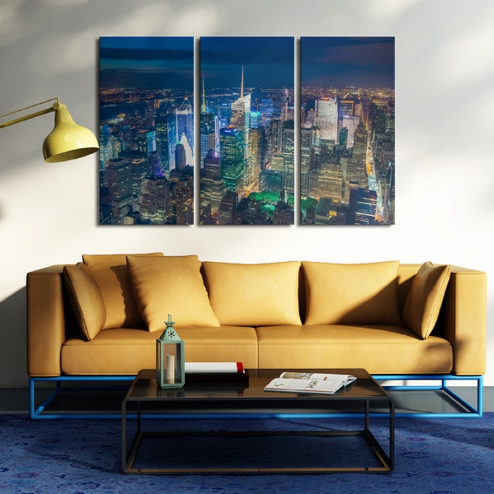 Tavla Arkiio Bird´s Eye View Of New York City By Night