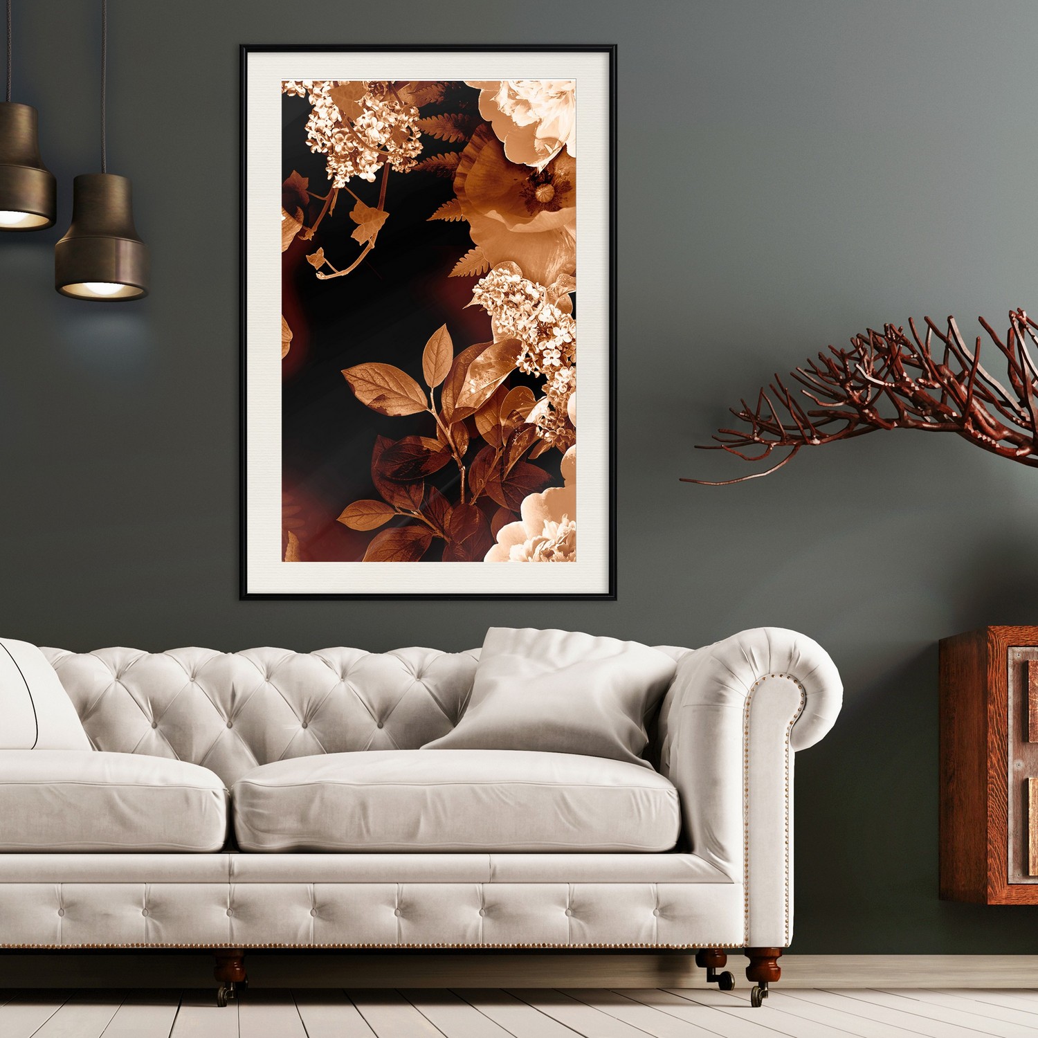 Affisch - September Night [Poster] 30x45 Svart ram med passepartout, 30x45 cm