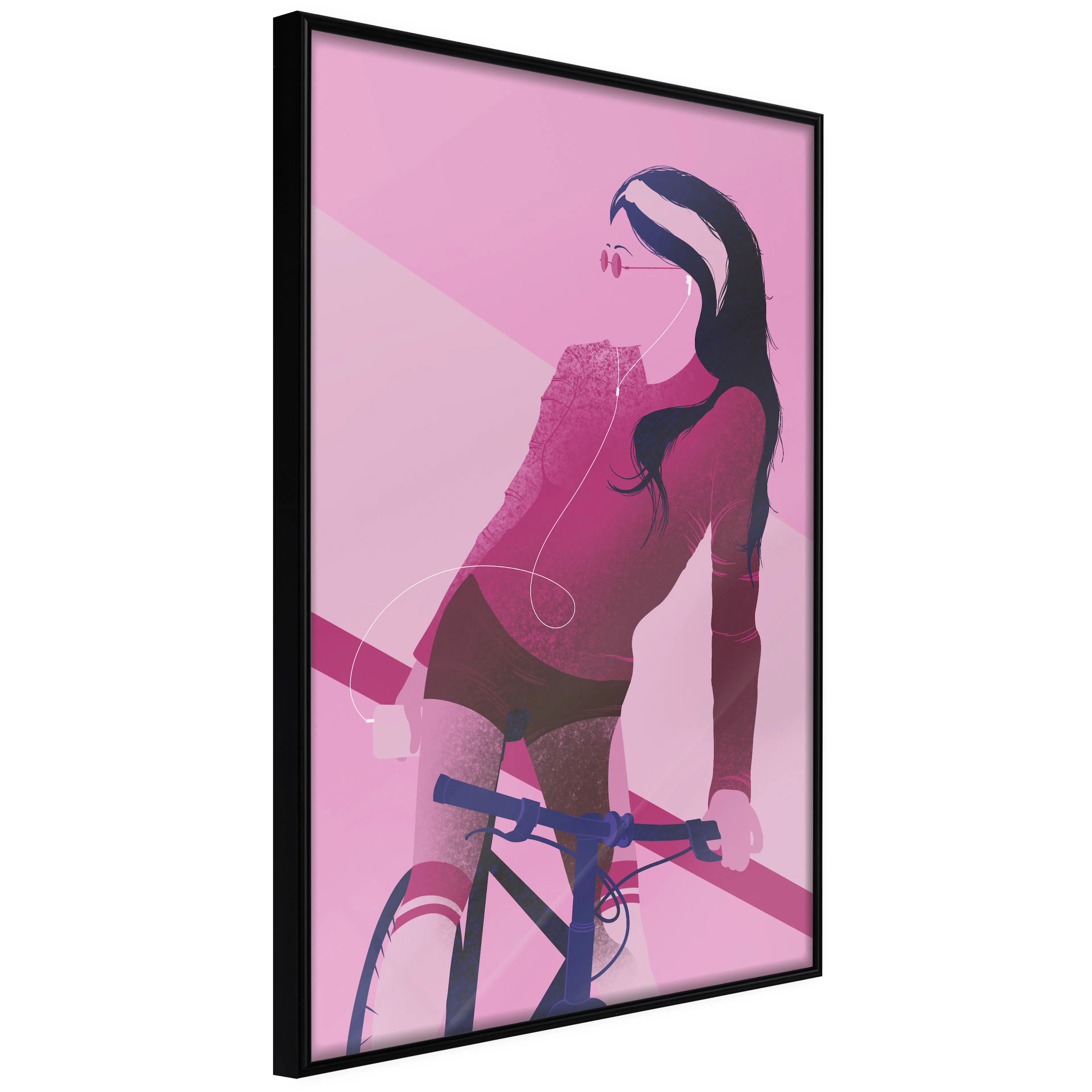 Affisch - Woman on Bicycle [Poster] 20x30 Svart ram, 20x30 cm