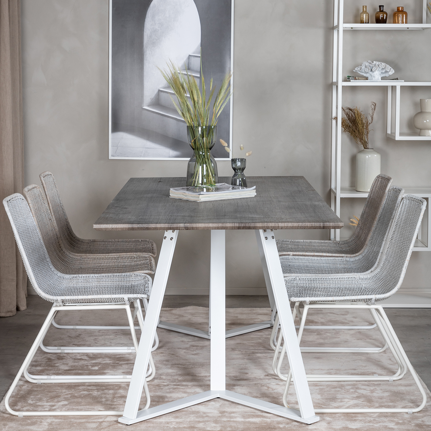 Matgrupp Venture Home Madde med 6 Cornelia Stolar