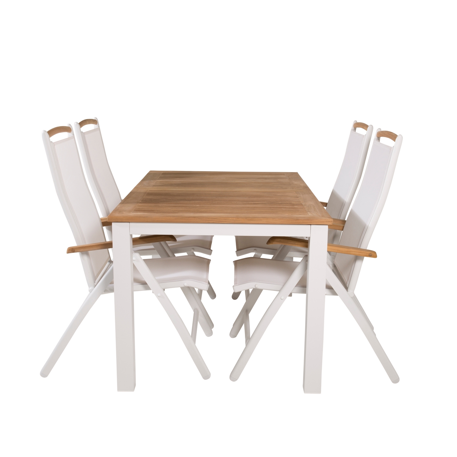 Panama Dining Table 152/210*90 - White Alu / Teak+Panama Cha Blanka Ben