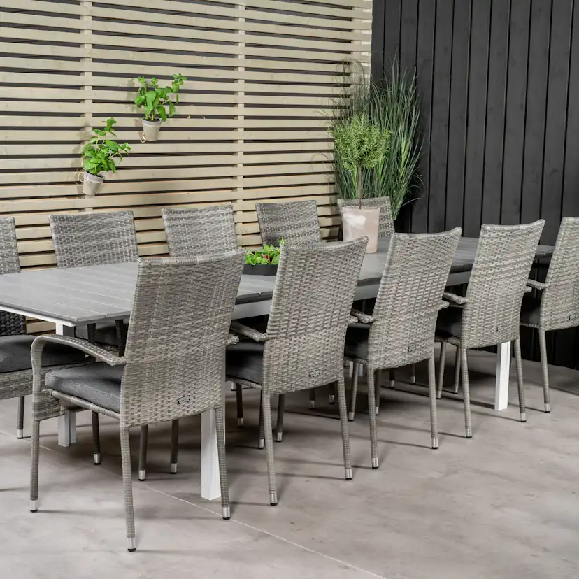 Matgrupp Venture Home Lova 224/324 med 10 Asta Karmstolar