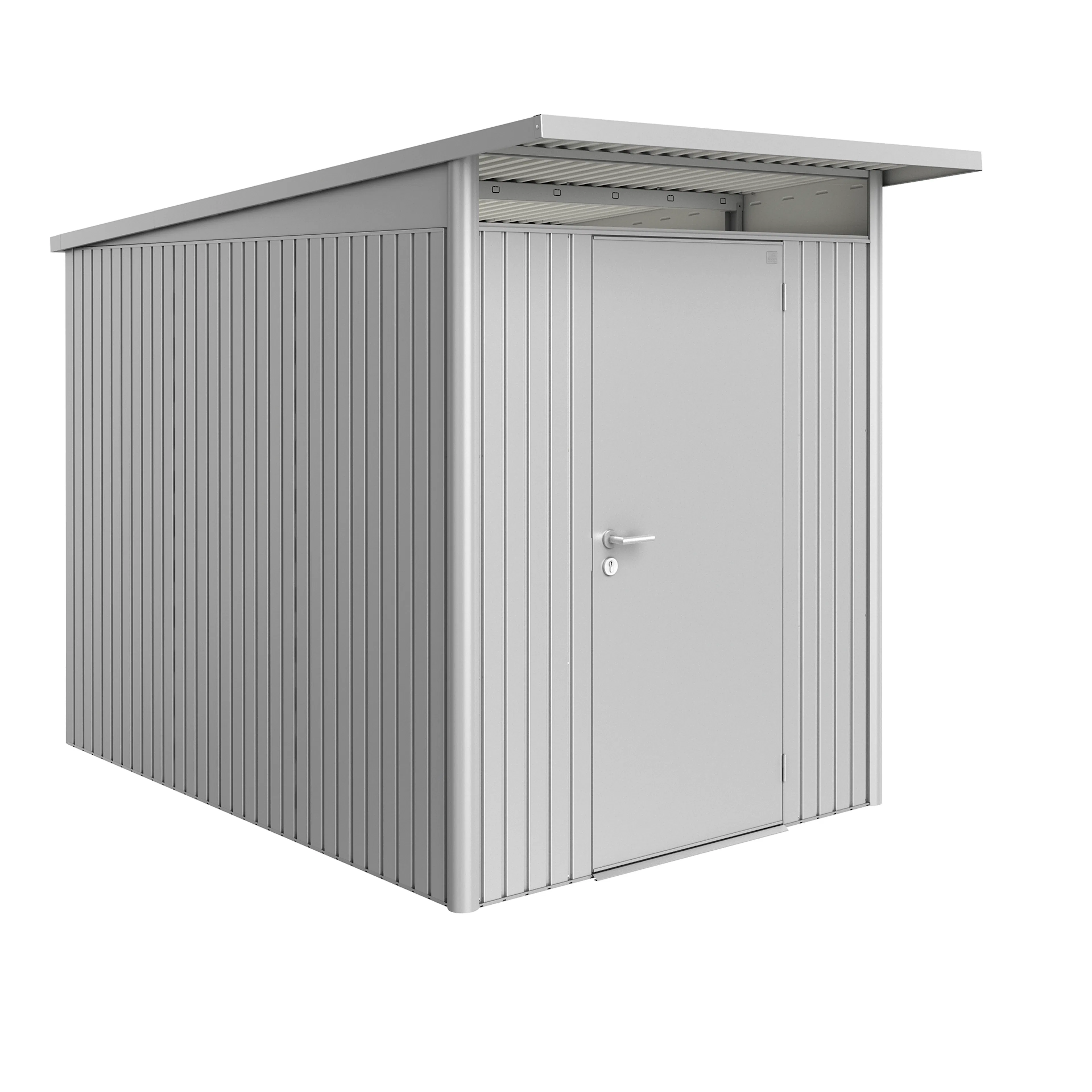 Garden shed AvantGarde size A3 metallic silver with standard Metallic Silver