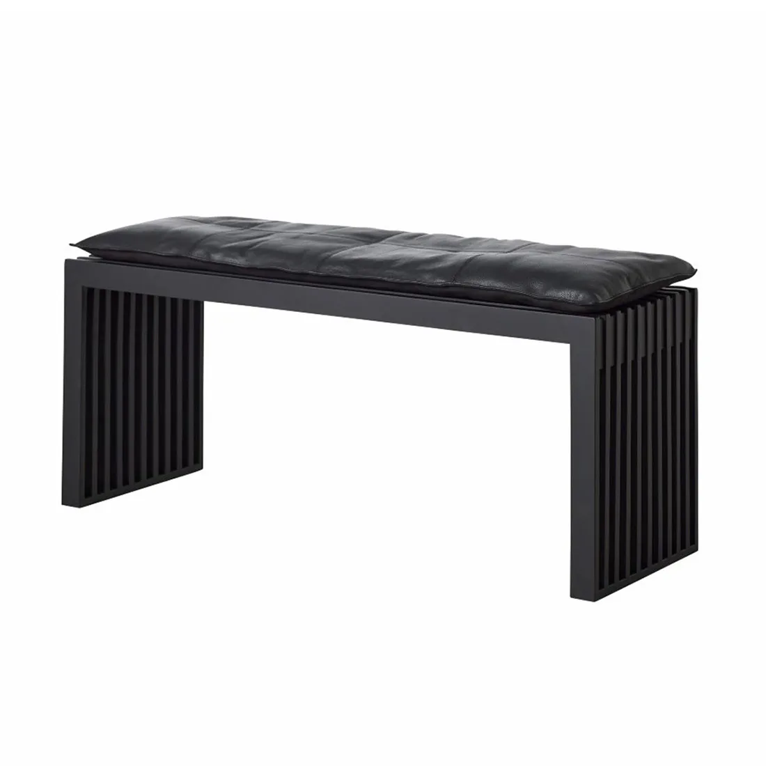 Bänk Cinas Rib Mahogny med Skinndyna
