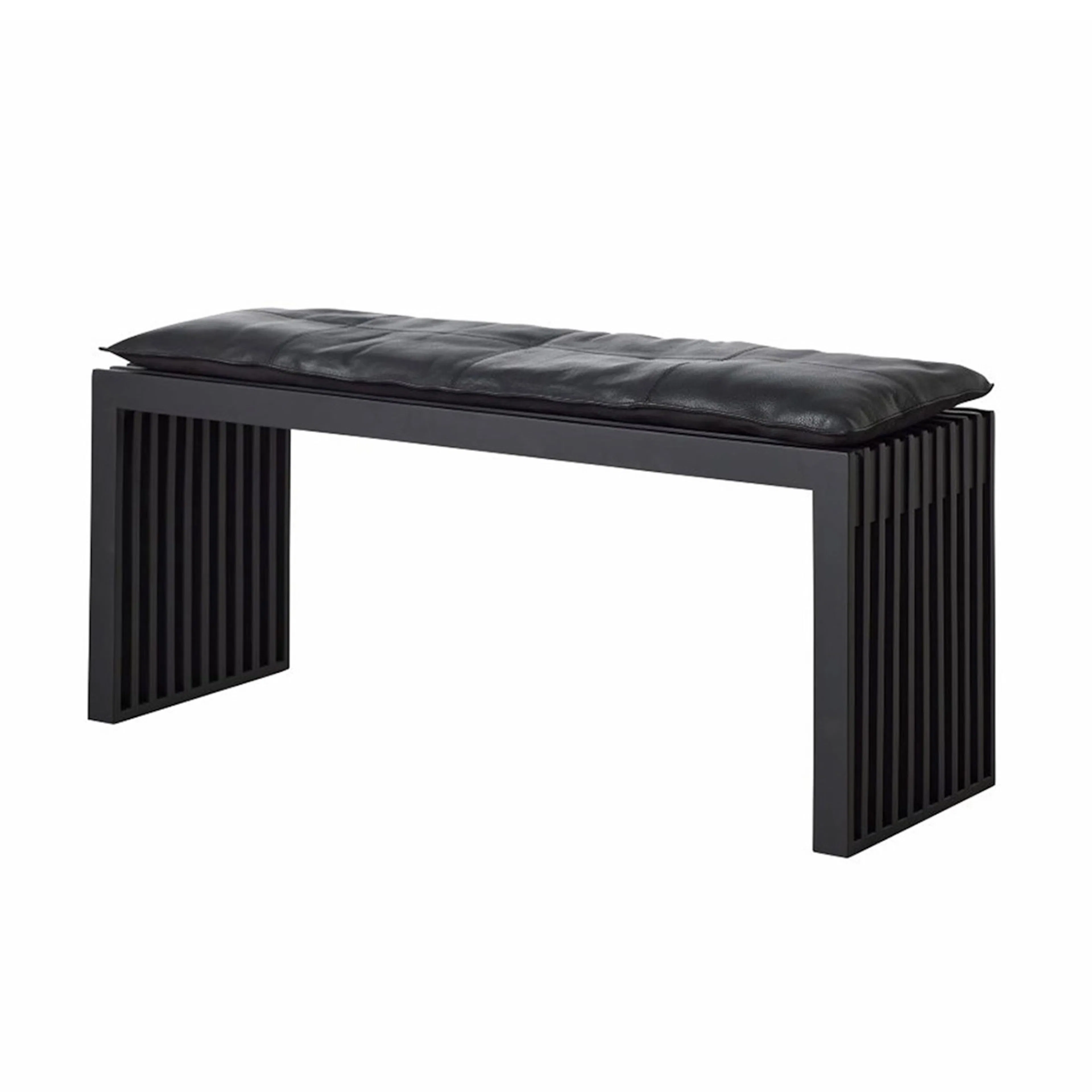 Bänk Cinas Rib Mahogny med Skinndyna