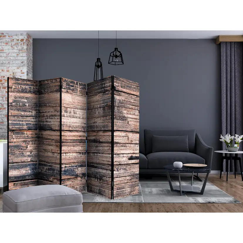 Rumsavdelare Skärmvägg Arkiio Burnt Boards II 225x172 cm
