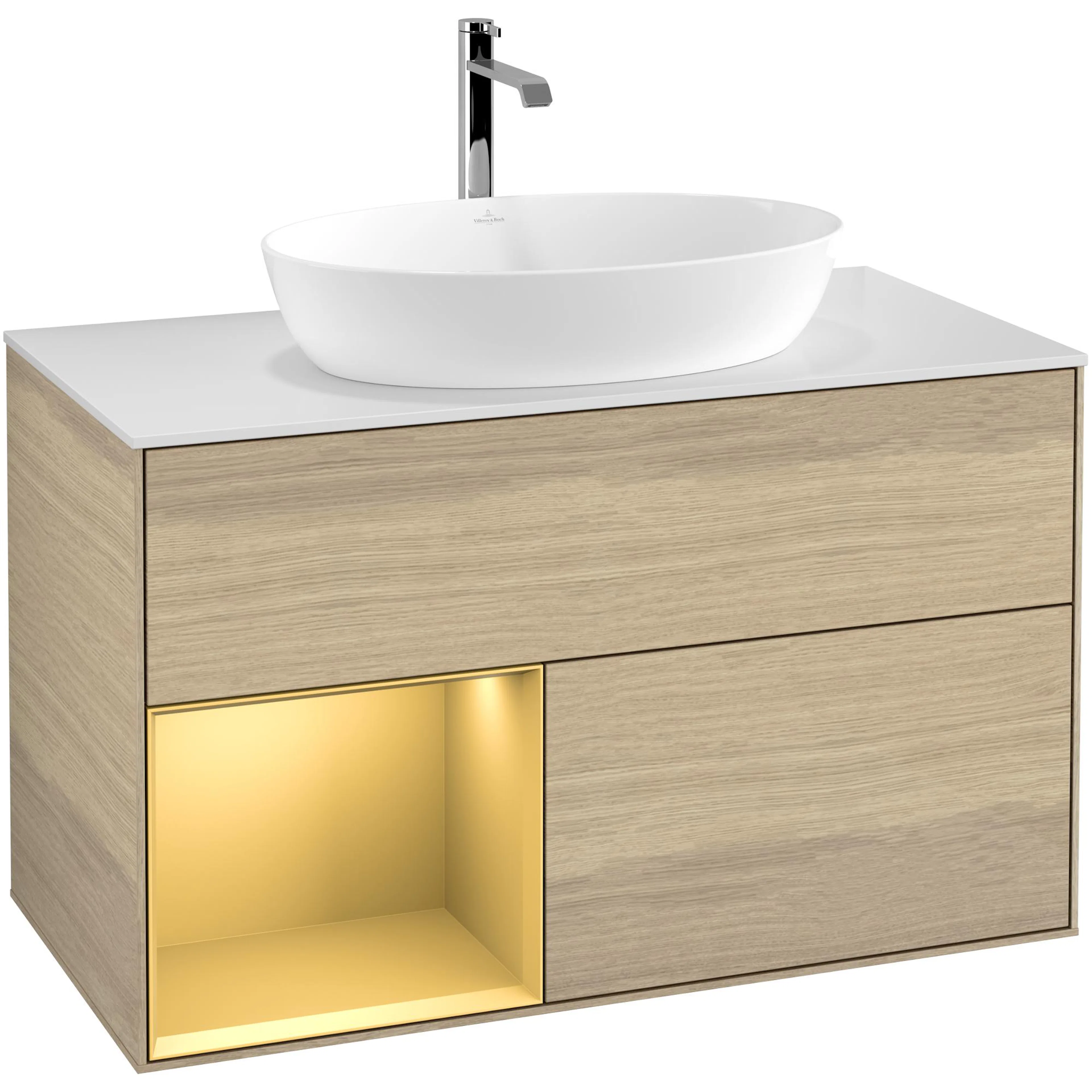Tvättställsskåp Villeroy & Boch Finion med 2 Lådor Hylla och Bänkskiva för Fristående Tvättställ från Artis & Collaro