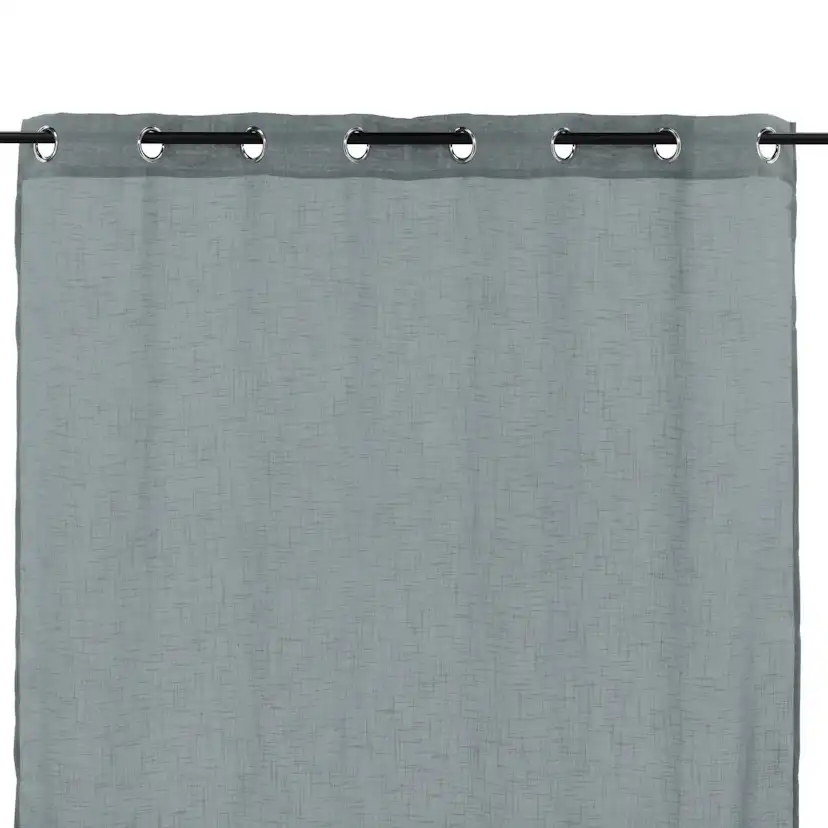 Kaya Curtain Polyester/fake linen - Grey - 140*290 - Eyelet Grå, Längd: 290 cm