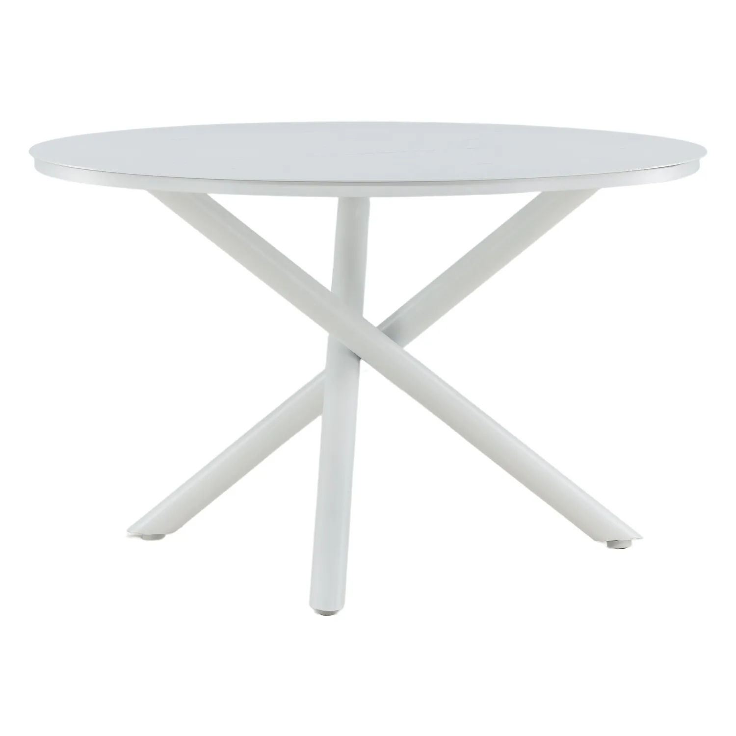 Alma Dining Table - White Alu - ø120cm Vit