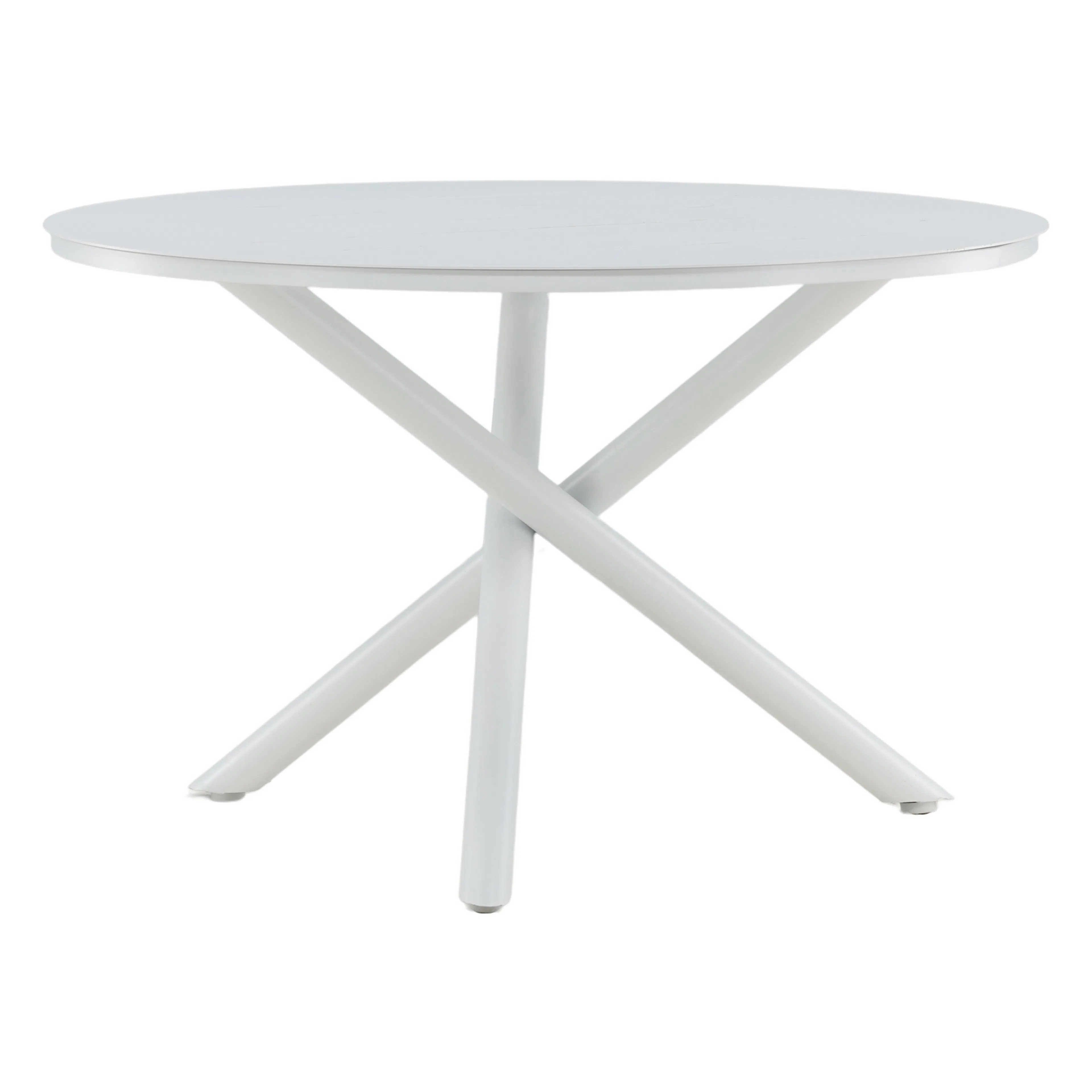 Alma Dining Table - White Alu - ø120cm Vit