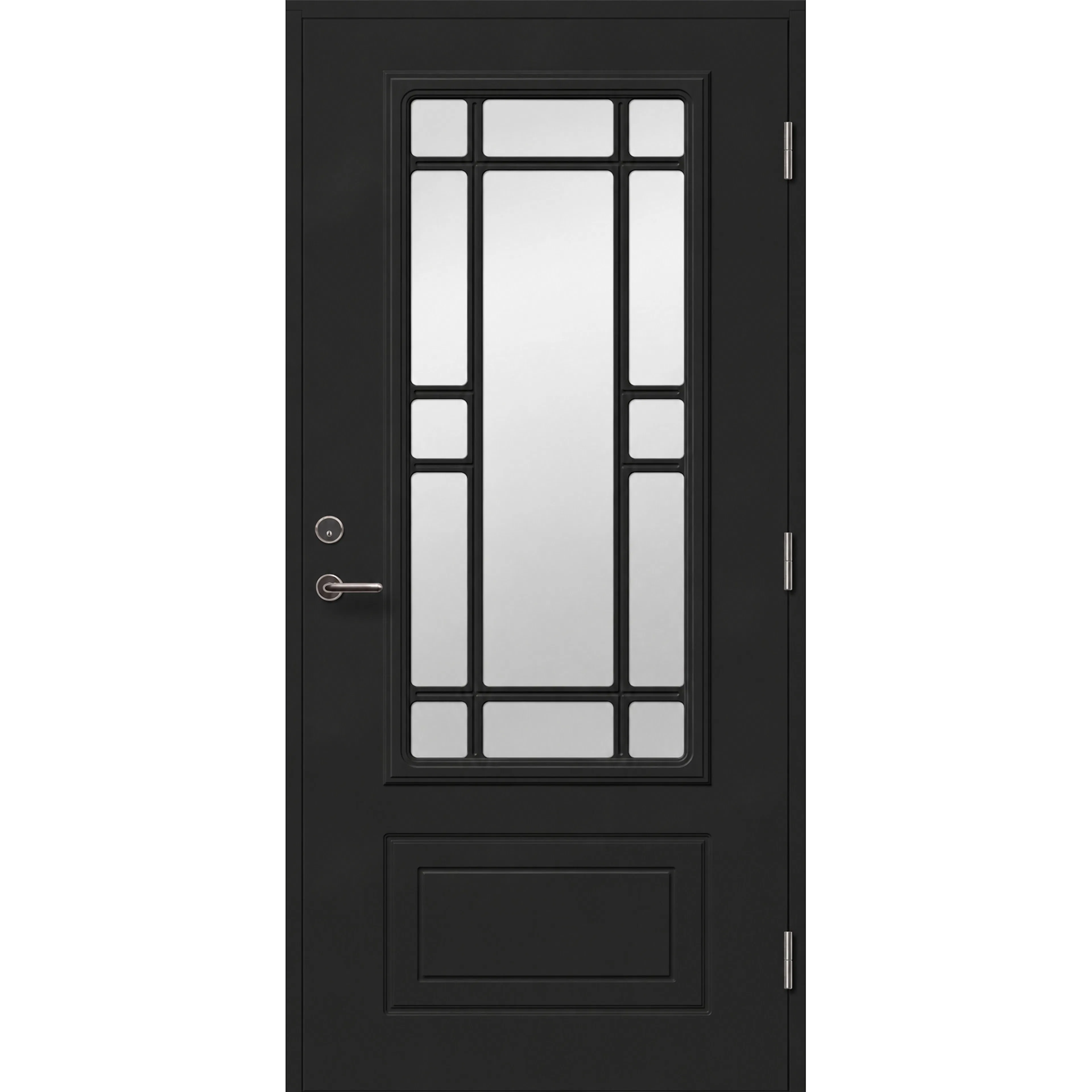 Ytterdörr Skandinaviska Dörrar Klassisk glas + Hudiksvall: 9x21, S-9000-N, Svart