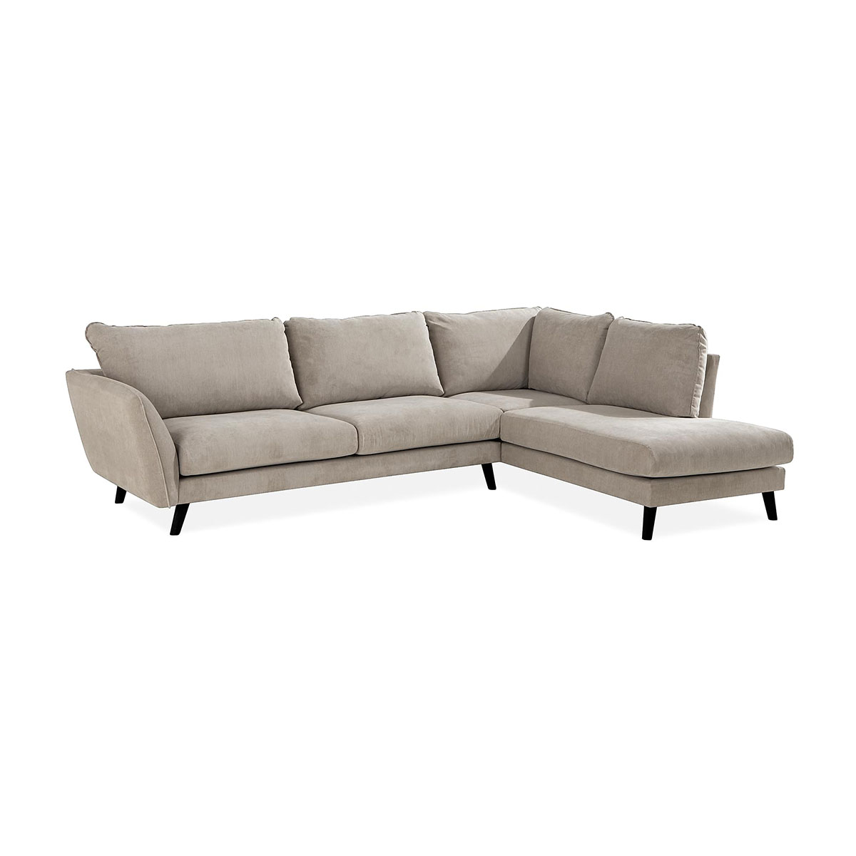 Trend Lyx Schäslongsoffa Höger Beige, Svarta ben