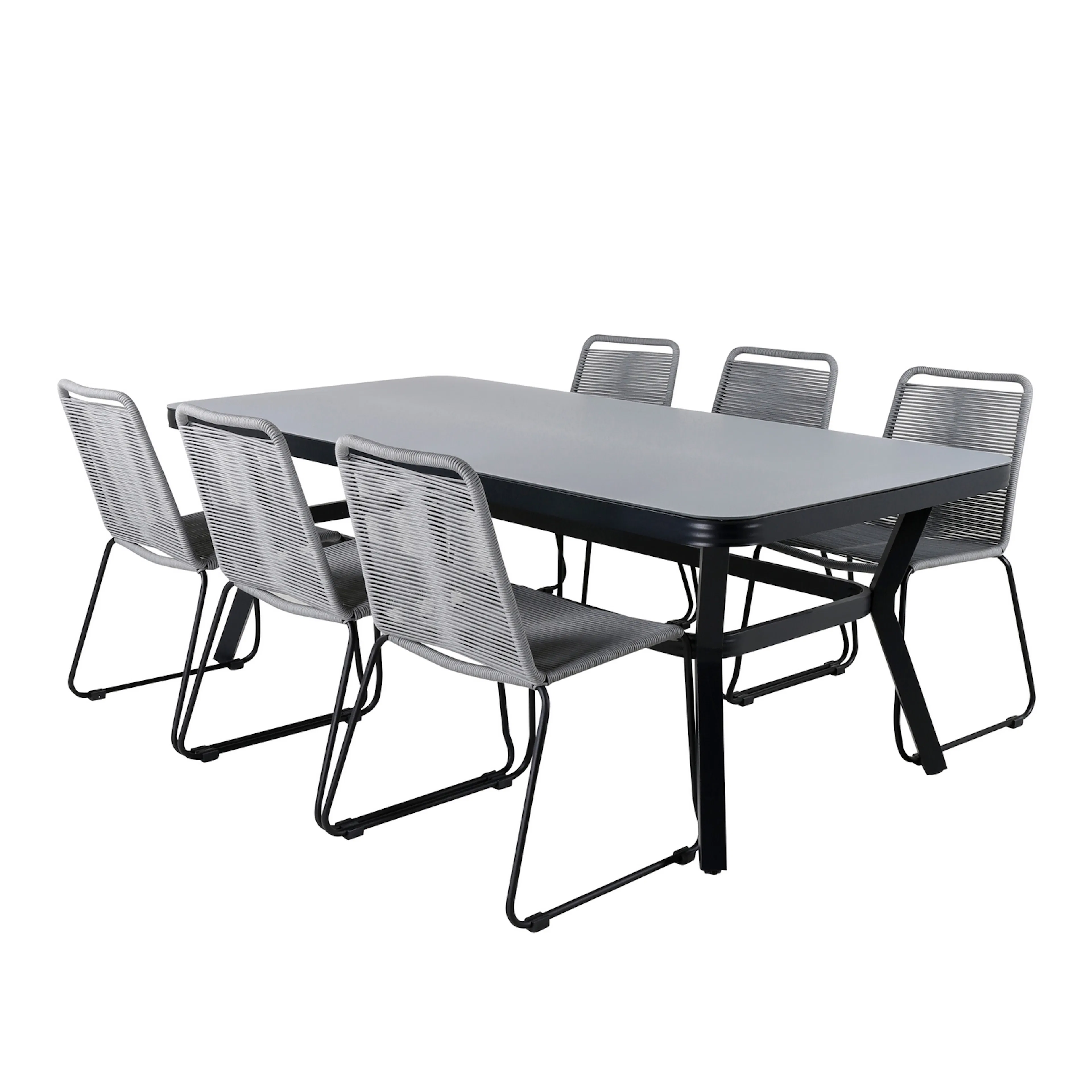 Matgrupp Venture Home Vyn Aluminium med 6 Lumi Matstolar