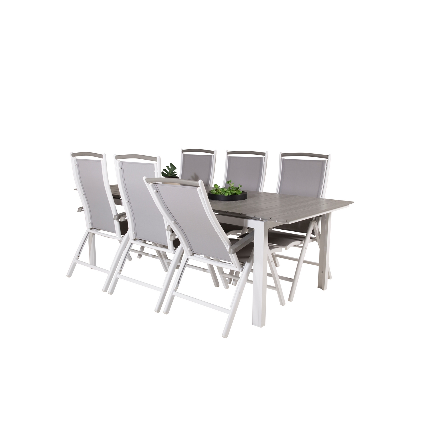 Levels Dining Table 224/324*100 - White Alu / Grey Aintwood Grå