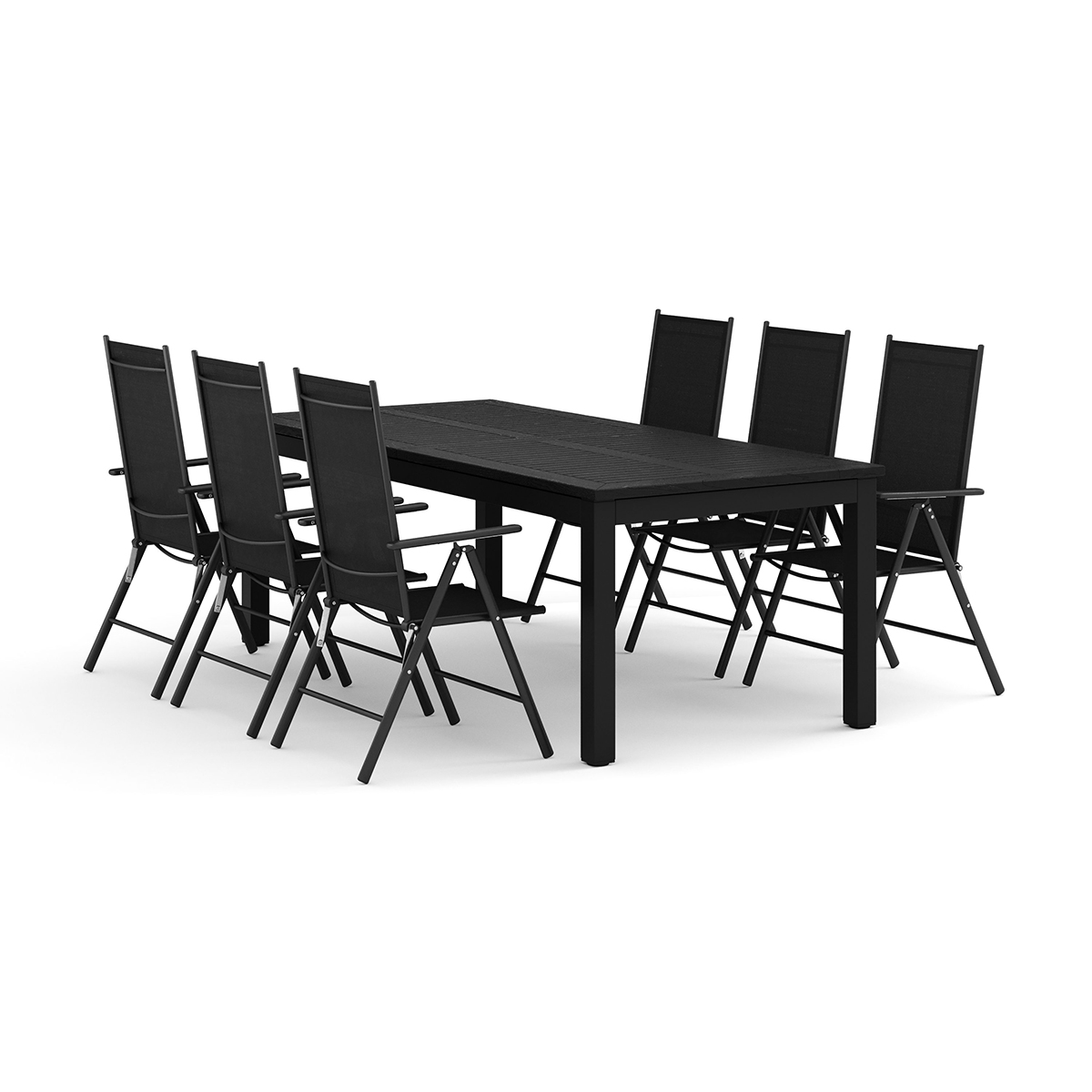 Trädgårdsgrupp Comfort Garden Monaco utomhus matgrupp förlängningsbart 210/310x90 med 6 Maggie positionsstolar