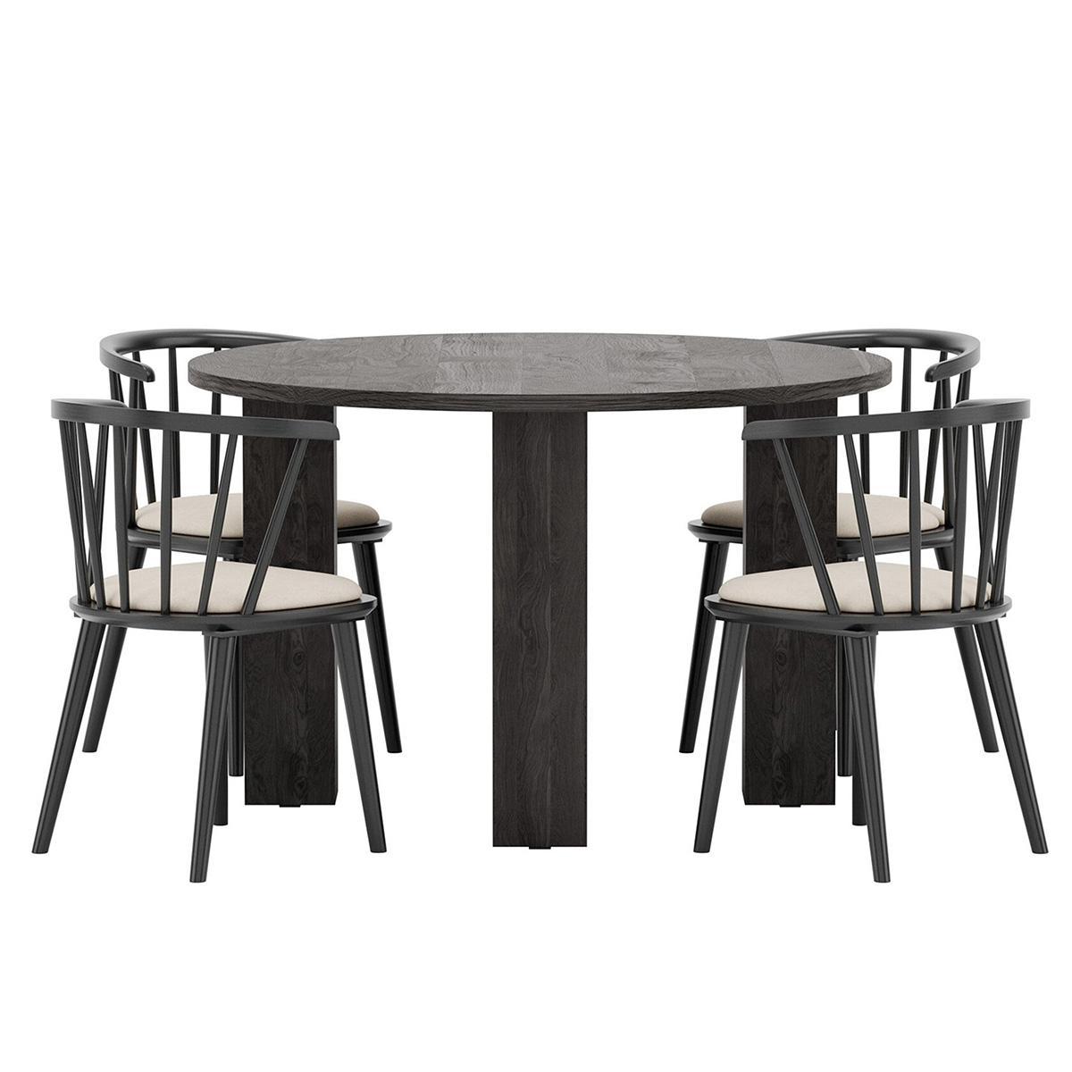 Matgrupp Venture Home Juno  Ø120 cm med 4st Bobby Stolar