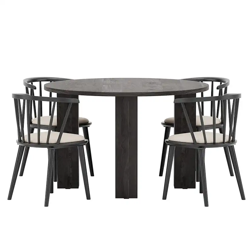 Matgrupp Venture Home Juno Ø120 cm med 4st Bobby Stolar
