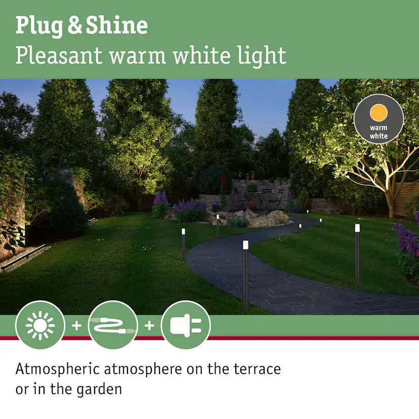 Pollare LED Paulmann Flarea Plug & Shine IP65 24V Höjd: 200 mm