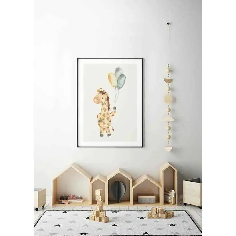 Poster Gallerix Giraffe Balloons